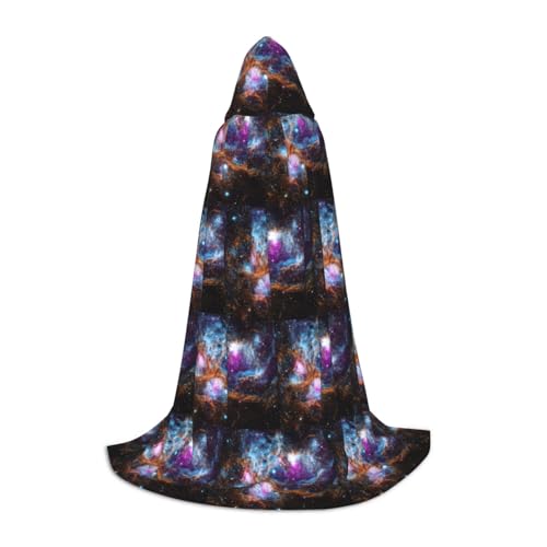 Yiyilong Universe Galaxy Space Print Hooded Cloak Hooded Cape For Youngsters with Halloween Christmas Cosplay Costume von Yiyilong