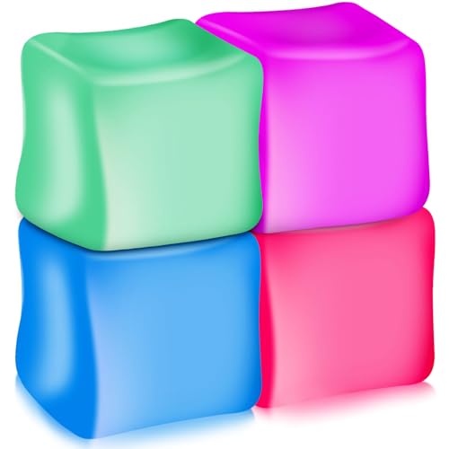 4 Stück Stressball für Kinder Erwachsene, Anti Stress Bälle, Quetschball Fidget Toys Squishy Antistressball, Großes Eiswürfel-Fidget Toys, Antistressball Squeeze, Cube Stressbälle von Yizemay