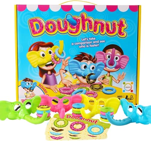 Elefanten Brettspiele für Kinder, Unterhaltsames Brettspiel Donut, Puzzlespiele Elefanten-Familienspiel, Wettbewerbsfähiges Tischspiel, Elefantastische Kinderspiele für Halloween, Weihnachtsfeier (A) von Yizemay