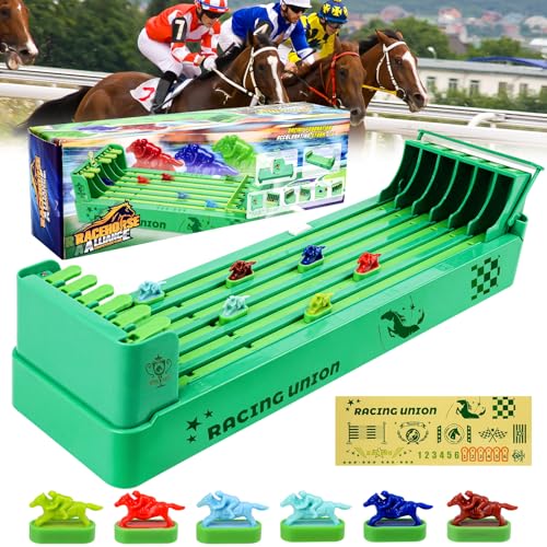 Yizemay Horse Racing League Tischspie, Tabletop-Pferderennen-Spiel, Desktop-Rennpferdespiel Entwickeln, Interaktives Spielzeug, Hand-Augen-Koordination für die Interaktion mit Freunden im Home (A) von Yizemay