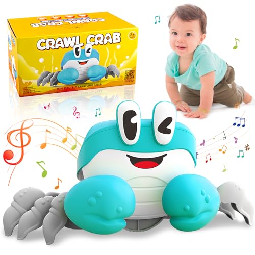 Krabbe Baby Spielzeug 6-12 Monate, Kinderspielzeug ab 1 2 3 4 Jahre Junge Mädchen Krabbelspielzeug Baby Geschenk Junge Mädchen Spielzeug ab 1-4 Jahre Tummy Time Toys Musikalische Lernspielzeug (A) von Yizemay