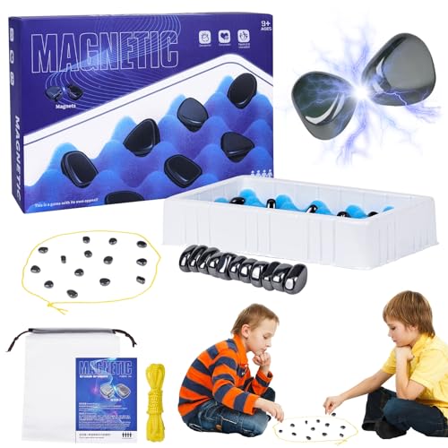 Magnetische Schachspielsteine Schachstück, Magnet Spiel Tragbares Schachbrett, Battle Educational Checkers Pebbles, Tragbares Schachbrett Partyzubehör für Familientreffen und Reiseschach-Set von Yizemay