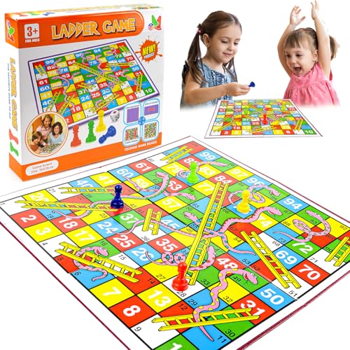 Snakes and Ladders Brettspiele, Spielzeug 6 7 8Jahren Jungen und Mädchen Geschenke von Yizemay