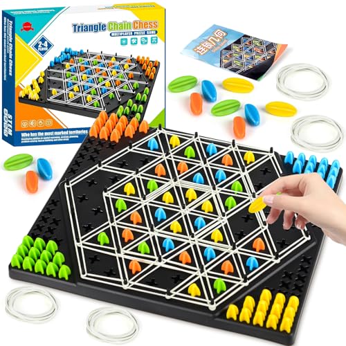 Triggle Spiel mit Gummibänder, Triggle Brain Schachspiel Games, Triggle-Gummiband-Spiel Brettspiele Dreieck, Triggle Spiel Kettendreieck Schachspiel, Triggle Spiel Schach von Yizemay