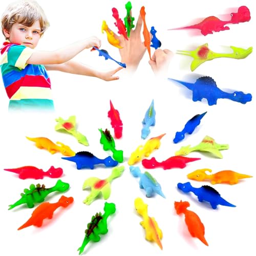 Yizemay Schleuder Slingshot Dinosaurier Spielzeug, 20 Stück Slingshot Dinosaur Finger Toys, Schleuder Dinosaurier Fingerspiel, Lustige Fliegende Dinosaurier Schleuder Spielzeug für Kinder von Yizemay