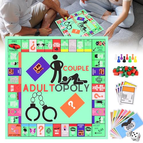 Yizemay Adultopoly Brettspiel, Adultopoly Couple Board Game, Kartenspiel Pärchen am Abend, Adultopoly Brettspiel für Paare, Adultopoly Couple Board Game von Yizemay