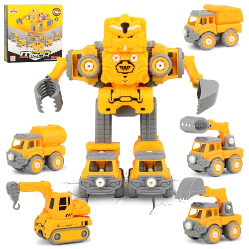 Yizemay Transformers Spielzeug für Kinder, Roboter Spielzeug, 5 in 1 Roboter Bausteine Kinder, Roboter Kinder Geschenk für Jungen ab 3 4 5 6 7 Jahren von Yizemay