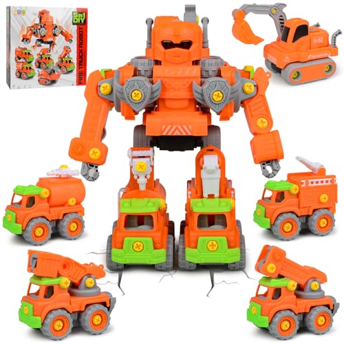 Yizemay Transformers Spielzeug für Kinder, Roboter Spielzeug, 5 in 1 Roboter Bausteine Kinder, Roboter Kinder Geschenk für Jungen ab 3 4 5 6 7 Jahren von Yizemay