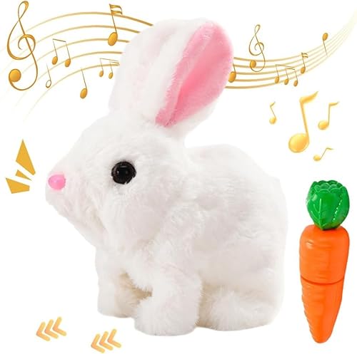 Yizemay Bunny Mein Realistisches Kaninchen Spielzeug, Ostergeschenke Kinder, Hüpfendes Kaninchen Spielzeug, Interaktives Kaninchen Haustier Osterkörbchenfüller Geschenk für Kinder von Yizemay