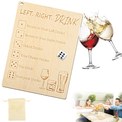 Yizemay Left Right Drink Drinking Game, Links Rechts Mitte Würfelspiel, Adult Drinking Game Left Right Center, Lustiges Gesellschaftsspiel mit Würfel, Erwachsene Trinkspiel (A) von Yizemay