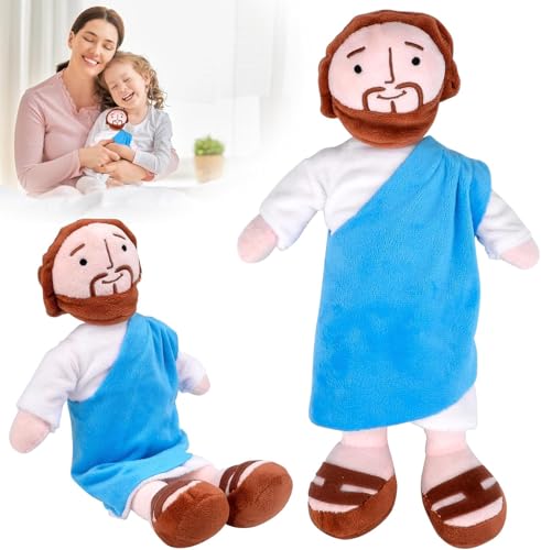 Yizemay My Friend Jesus Plush, 32cm Niedliches Jesus Plüschpuppe, Cartoon Jesus Plüsch-Puppe, Christus Religiöser Retter Jesus Kuscheltier für Partyzubehör, Ostern, Katholische Weihnachts (A) von Yizemay