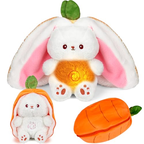 Yizemay Schlummer Hase mit Herzschlag, Evora Angst Relief Hasen Plüsch, Schlummer Otter Kuscheltier, Hase Kuscheltiere Kinder Spielzeug, Schlafotter Baby Geschenke, Einschlafhilfe Plüschtier von Yizemay