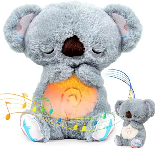 Yizemay Schlummer Koala mit Herzschlag, Schlummer Otter Kuscheltier, Koala Kuscheltier Kinder Spielzeug, Schlafotter Baby Geschenke, Einschlafhilfe Plüschtier, Lindern Baby Angstlinderung von Yizemay