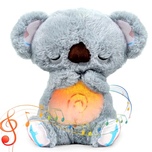 Yizemay Schlummer Koala mit Herzschlag, Schlummer Otter Kuscheltier, Koala Kuscheltier Kinder Spielzeug, Schlafotter Baby Geschenke, Einschlafhilfe Plüschtier, Lindern Baby Angstlinderung von Yizemay