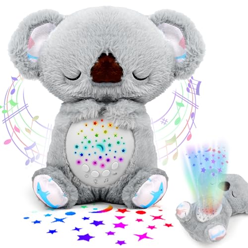 Yizemay Schlummer Koala mit Projektor, Schlummer Otter Kuscheltier, LED Sternenhimmel Projektor, Koala Kuscheltier Kinder Spielzeug, Schlafotter Baby Geschenke Einschlafhilfe Plüschtier von Yizemay