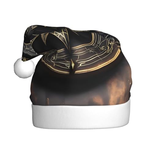 Magisches Design nordische Runen Kompass Weihnachtsmütze für Erwachsene. Festliche Weihnachtsmütze mit Bommel, Unisex-Kappe für Weihnachtsfeiern. Magisches Design nordische Runen Kompass Weihnachtsmütze für Erwachsene. Festliche Weihnachtsmütze mit Bommel, Unisex-Kappe für Weihnachtsfeiern. von Yizhiyz