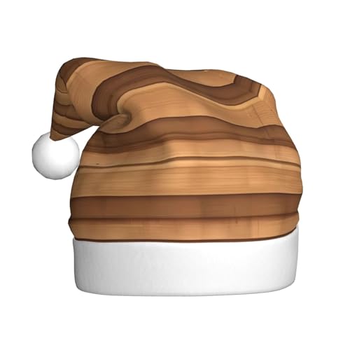 Originelle Weihnachtsmütze mit Holzstruktur, für Erwachsene. Festliche Weihnachtsmütze mit Bommel, Unisex-Kappe für Weihnachtsfeiern. Originelle Weihnachtsmütze mit Holzstruktur, für Erwachsene. Festliche Weihnachtsmütze mit Bommel, Unisex-Kappe für Weihnachtsfeiern. von Yizhiyz