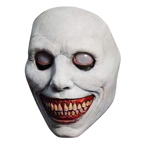 Yjcnelcr Halloween Dekorationen Gruselige Halloween Maske Terror Geist Lächelnde Dämonenmaske für Halloween Party Kostüm Cosplay Requisiten Dekoration von Yjcnelcr