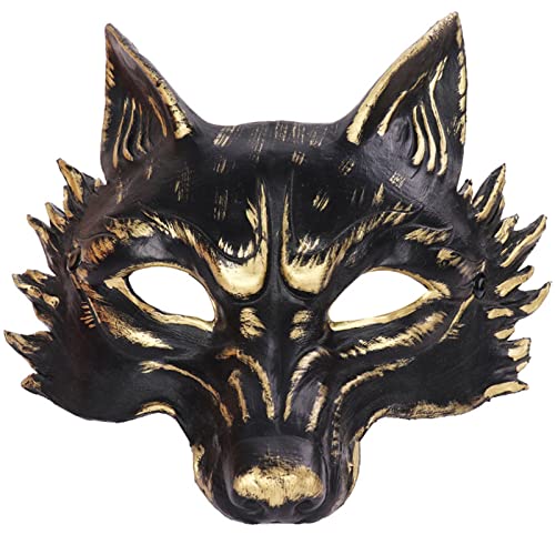 Yjcnelcr Halloween Wolf Maske Dress Up Party Requisiten Maskerade Maske Halloween Karneval Party Nachtclub Kostüm Halbe Gesichtsmaske von Yjcnelcr