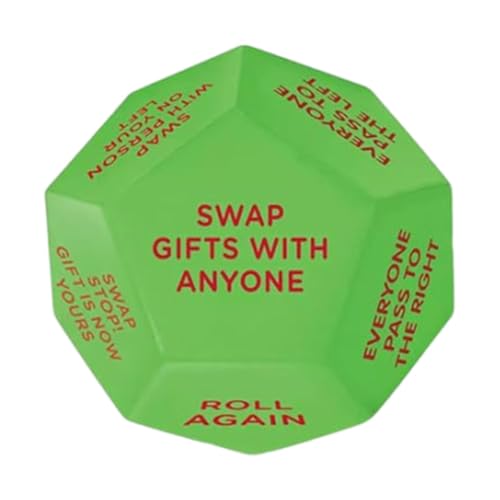 Santa Swap gi-ft Exchange Dice, 2025 Neues Exchange-Würfelspiel, 12 Verschiedene Seiten, Hochdichtes, Lebensmittelechtes Pu-Material, Weihnachtsfeier-Geschenk-Exchange-Würfelspiel, 3 * 3 * 3in von Yjkedfh