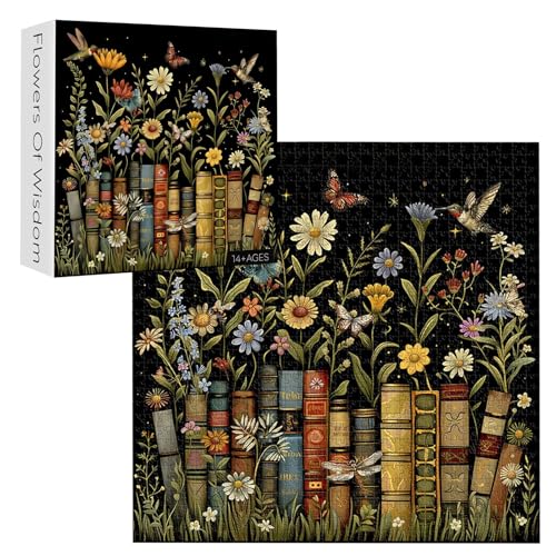 Wildblumen-Puzzle Für Erwachsene, 1000 Teile, Wildblumen-Seiten-Puzzle, Vintage-Buch-Puzzle Für Buchliebhaber, Pflanzen-Blumen-Blumen-Puzzle Als Heimdekoration von Yjkedfh