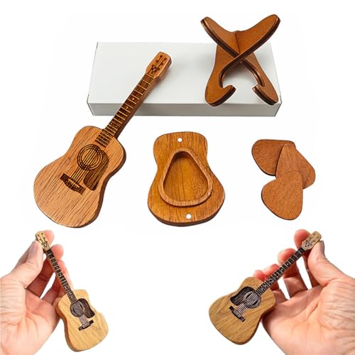 Ylinwtech Akustikgitarren Picks Box,Gitarren Plektren Halter mit 3 Plektren Plektrum,Gitarrenplektrumbox,Gitarren Plektren Halter,Gitarren zubehör,für Gitarren Bass Ukulelen Liebhaber von Ylinwtech