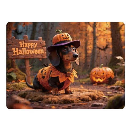 Ylnailky Halloween Puzzle,130 Teile Puzzle Mit Kürbis Und Tieren Motiv - Lernspiel Für Kinder Erwachsene Spiel Familienabend Ylnailky Halloween Puzzle,130 Teile Puzzle Mit Kürbis Und Tieren Motiv - Lernspiel Für Kinder Erwachsene Spiel Familienabend von Ylnailky
