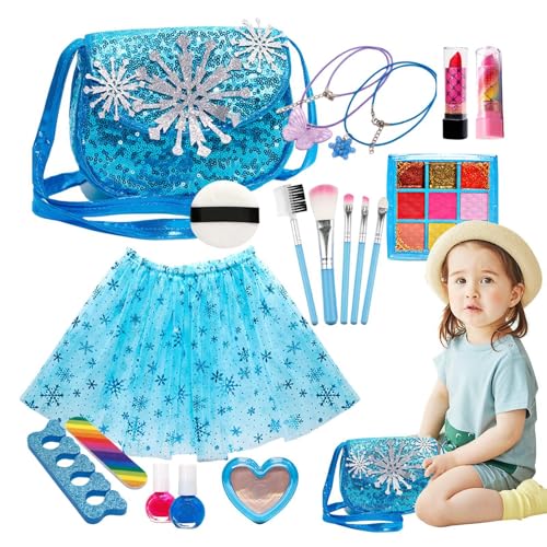 Ylnailky Play Make Up Kids Girl - 18X Real Cosmetic Washable Pretend Girls Toys | Extensive Makeup Set & Nail Accessory Kit Christmas & Birthday For 3-12 Year Old Girls von Ylnailky