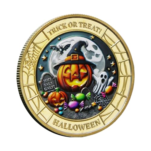 Ylnailky Seltene Münze,Halloween-Gedenkmünze - Originelles Spielzeug Erinnerungsstück Als Deko Für Zuhause Festliche Für Erwachsene Und Kinder Ylnailky Seltene Münze,Halloween-Gedenkmünze - Originelles Spielzeug Erinnerungsstück Als Deko Für Zuhause Festliche Für Erwachsene Und Kinder von Ylnailky
