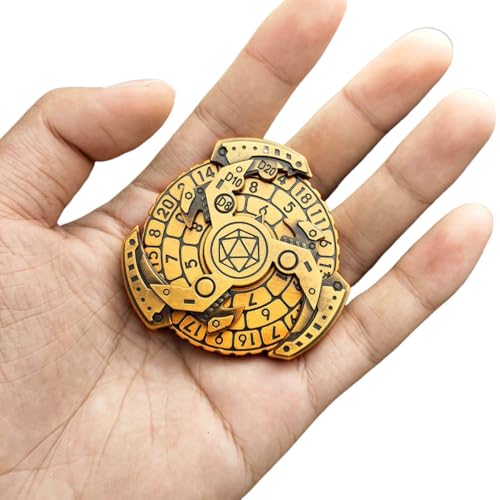 7 in 1 Fidget Spinner Würfel Set für DND, Neuheit Mechanisches Metallroulette D&D Würfel mit Geschenkbox, Dungeons und Drachen RPG Rollenspiel Würfel Golden von YlobdolY