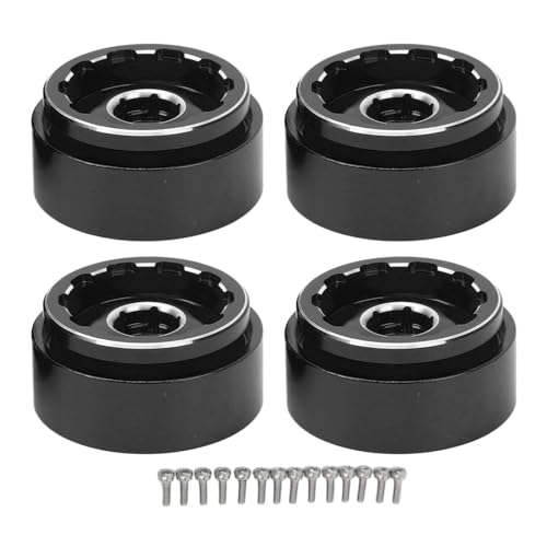 Ylwxzenith 4 Stück RC Car Beadlock Wheels Felgen – Aluminiumlegierung, Widerstand für 1/18 RC Cars – verbesserte Stabilität und Installation (Black) von Ylwxzenith