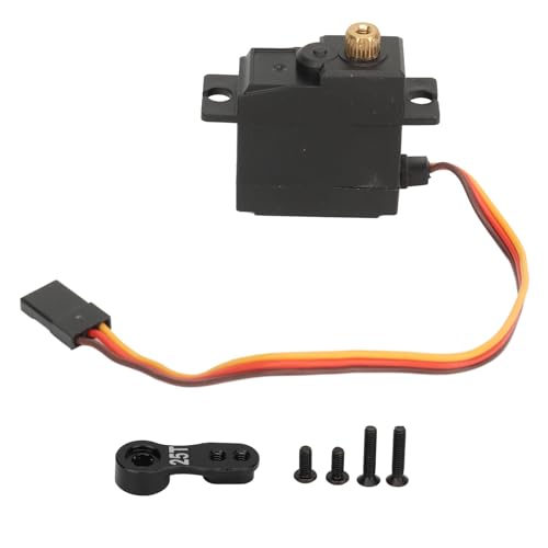 Ylwxzenith RC-Digitalservo 2,2 kg mit 25T-Arm aus Aluminiumlegierung, stabiles Metallgetriebe für MJX 16208 16207 16209 1/16 RC-Auto – verbesserte Haltbarkeit und Installation (Black) von Ylwxzenith