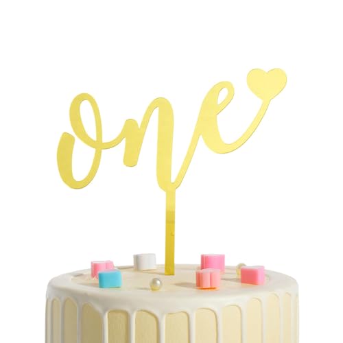 Tortendeko 1. Geburtstag für Mädchen Junge, Holz Cake Topper 1. Geburtstag, One Torten Topper 1. Geburtstag für Kindergeburtstag Babyparty Wild One Party 1 Jahr Geburtstag Party Deko Zubehör von Ymxil