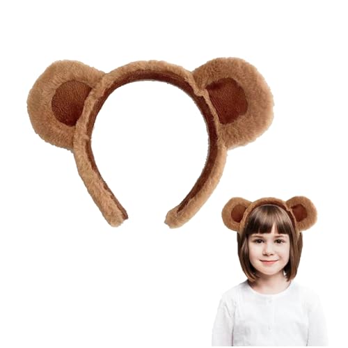 Ymxil Bärenohren Haarreif Plush Chipmunks Ohren Stirnband Cute Animal Haarschmuck Kopfbedeckung für Erwachsene Kinder Gesichtswäsche Party Deko Kostsume Zubehör (Braun) von Ymxil