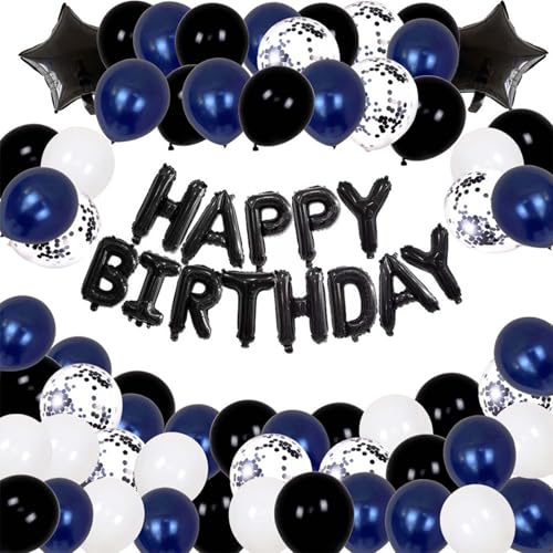 Geburtstag Dekorationen für Männer Schwarz Weiß Party Dekorationen Happy Birthday Dekorationen mit Banner für Jungen Männer Geburtstagsfeier Schwarz Happy Birthday Luftballons Mädchen Jungen von Ynkkvre