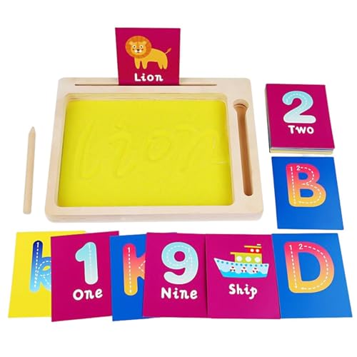 Alphabet-Lernspielzeug - Buchstabenbildung Sandkasten für Kinder, Buchstaben Zahlen Lernspielzeug Alphabet Flashcards für Kinder Vorschulalter von Ynnhik