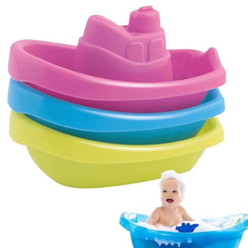 Baby-Badespielzeug – Baby-Badeboote, Wasserspielzeug für Kinder | Schwimmendes Wasserspielzeug für Kinder, niedliches Baby-Badeboot-Spielzeug, lustiges Badespielzeug-Set mit Booten, 3-teilige Badezimm von Ynnhik