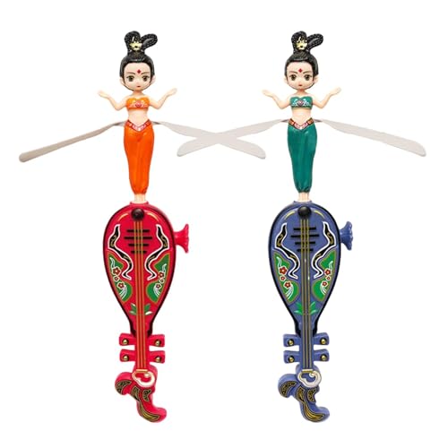 Feenflieger – dekorative Fliegende Puppen, magische Puppenfiguren | 2 Stück Flying Disc Fairy Spinner Toy, Airborne Ballerina Dolls, Floating Dancer Doll für Zuhause, Wohnzimmer und Büro von Ynnhik