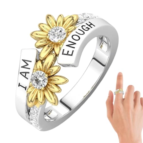 Ich Bin Genug Ring - Inspirierender Legierungsring Mit Dem Text, Ich Bin Genug“, Sunshine Ring Für Jubiläum, Statement, Valentinstag, Cocktailparty von Ynnhik