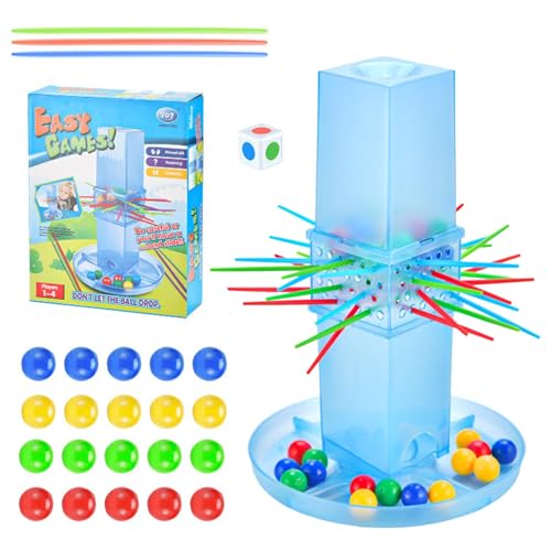 Kerplunk-Spiel - Kerplunk Classic Kinderspiel mit Perlen, Stöcken und Spieleinheit | Lustige Stockspiele für Kinder, Stöcken und pagodenförmiger Spieleinheit für Familienbrettspiele von Ynnhik