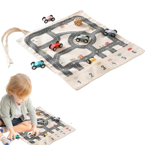 Mini-Autospielzeug für Kinder, Holzauto-Spielzeugset | Lernpädagogisches Fahr- und Parkbrettspiel mit Würfeln - Tischspiele mit Eltern-Kind-Interaktion, fliegendes Schach für Vorschulkinder, Kinder, von Ynnhik