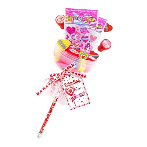 Riesiges Schreibwaren-Set in Lollipop-Form, Schreibwaren für Lutscher, Schreibwaren für Gastgeschenke für den Austausch im Klassenzimmer, Schreibwaren für Kinder mit riesigen Lutschern für Bambus von Ynnhik