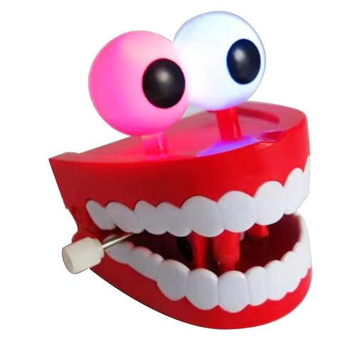 Ynnhik Aufziehbare Beißzähne, Aufziehspielzeug Mit Zähnen,Kauspielzeug Fidget Chatter Teeth | Familie Freunde Interaktion Spielzeug Neuheit Tabletop Ornament Gag Witz, 8 X 8 X 6 cm von Ynnhik