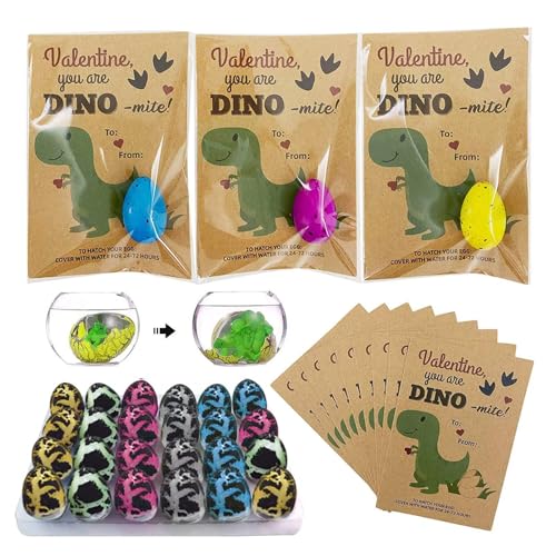 Ynnhik Ausbrütendes Dino-Ei,24 Packung Dinosaurier-Zuchteier - Knacken Sie wachsendes Dinosaurier-Ei, das im Wasser schlüpft, Dino-Eier, wissenschaftliche pädagogische Geschenke für Babys von Ynnhik