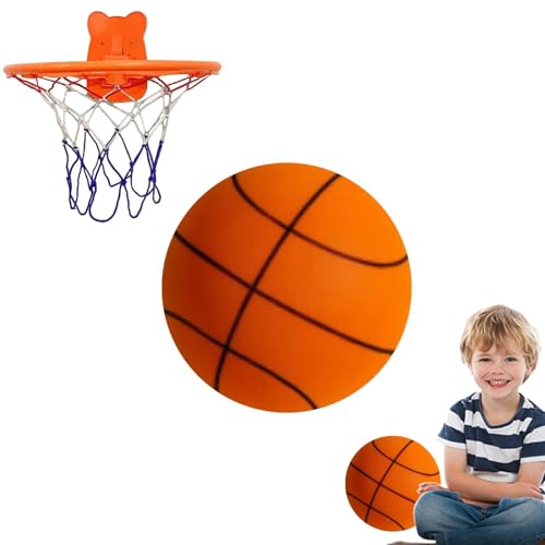 Ynnhik Basketball - Leiser Basketball-Indoor-Trainingsball der Größe 7 | High-Density Soft Foam Ball Mute Basketball für Kinder, Teenager, Erwachsene, Spielübungen von Ynnhik