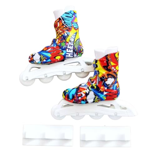 Ynnhik Fingerschuhe Spielzeug | Rollschuhe Spielzeug für die Finger, Sneakers Schlüsselanhänger Geschenk für Kinder Mädchen Bunte Finger Skates Spielzeug Training Requisiten von Ynnhik