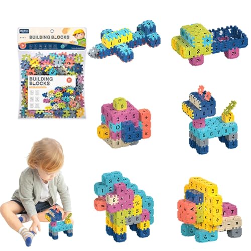 Ynnhik Kinder Bauen Puzzleteile, ineinandergreifende Bausteine ​​für Kinder - Lernbaustein-Set | Puzzle-Montagespiel, Lernspielzeug für und Mädchen im Alter von 3–6 Jahren von Ynnhik