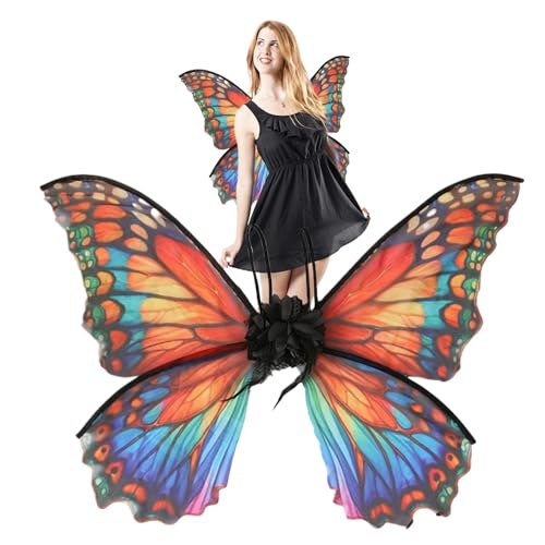 Ynnhik Mädchen Feenflügel | Feast Dressing Wings, Cosplay Fairy Wings für Mädchen, Halloween-Schmetterlingskostüme, Dress-up Cosplay Wing von Ynnhik