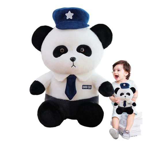 Ynnhik Panda Stofftier | Weiches Panda-Umarmungskissen mit und Krawatte | Tierpuppe, weicher, gemütlicher Schlafbegleiter für und Mädchen, Heimdekoration von Ynnhik