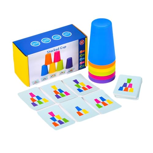 Ynnhik Regenbogen-Stapelbecher - Rainbow Cup Tower Stapler Für Die Früherziehung,Zahlen-Spielzeug Zum Spielen Und Lernen, Geschenkset Für Kinder von Ynnhik